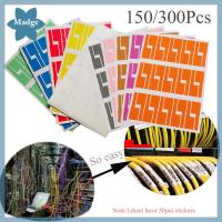 MADGE 150/300pcs สีสัน เครือข่าย ลวด เครื่องมือมาร์กเกอร์ แท็กประจำตัว ออแกไนเซอร์ไฟเบอร์ ฉลากสายเคเบิล สติ๊กเกอร์