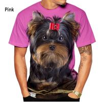 2023 NewYorkshire Terrier 3D พิมพ์เสื้อยืดผู้ชายผู้หญิงฤดูร้อนแฟชั่น Streetwear รอบคอสบายๆแขนสั้นเสื้อสุนัข Tops