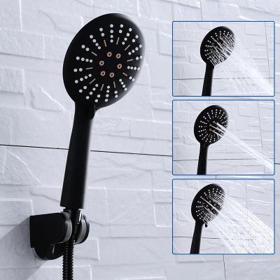 Free Shipping 3 Function Matte Black Hand Held Shower Head Wall Mounted Shower Set With Hose and Shower Holder Showerheads