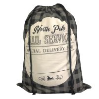 New 50x70cm Christmas Bag Black and White Plaid Christmas Gift Bag Bundle Pocket Christmas Apple Bag Storage Bag Toy Storage