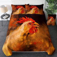 BeddingOutlet Chicken Duvet Cover With Pillowcase Watercolor Rooster Bedding Set Animal Flower Bedclothes Green Grass Bedlinen