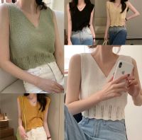 ==พร้อมส่ง== เสื้อไหมพรหมแขนกุด ใส่ไปทะเลสวยๆ