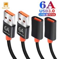 Supergstar 1.5 M แล็ปท็อป6A USB 3.0หัวเดียว120W สายเชื่อมต่อ USB 3.0สายพ่วงหญิงกับชายสายต่อไฟสายข้อมูล