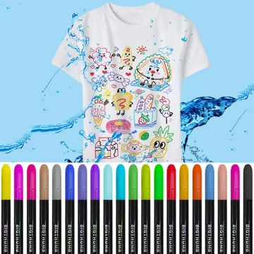 White Waterproof Permanent Fabric Textile Marker Pen Set for T Shirt Shoes  Clothes Wood Stone DIY Art Graffiti Drawing Painting