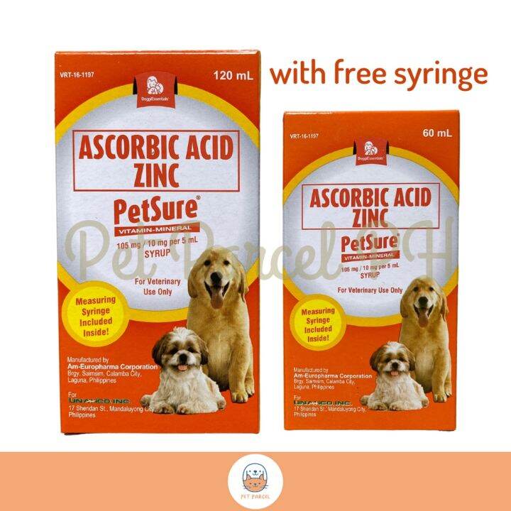 PetSure Syrup Vitamin C + Zinc for Dogs 60 ml & 120ml Lazada PH