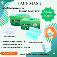 MASK หน้ากากอนามัย มีตัวกรอง 3ชั้น ใช้ในโรงพยาบาล เนื้อสัมผัสด้านในนิ่ม ไม่ระคายเคือง ไม่เจ็บหู หน้ากากอนามัยทางการแพทย์