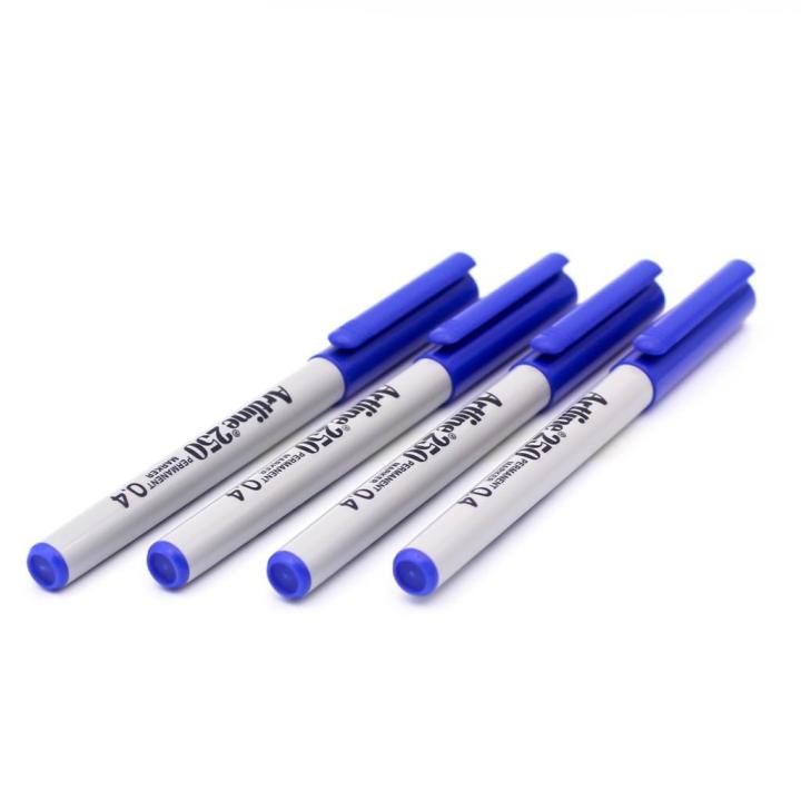 สุดคุ้ม-art-ปากกาเคมี-อาร์ท-ek-250-หัวเข็ม-0-4-มม-ชุด-4-ด้าม-สีน้ำเงิน-เขียนได้ทุกพื้นผิว-ราคาถูก-ปากกา-เมจิก-ปากกา-ไฮ-ไล-ท์-ปากกาหมึกซึม-ปากกา-ไวท์-บอร์ด