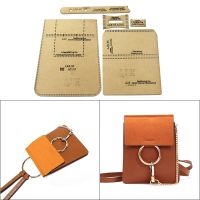 1 set of kraft paper template DIY handmade leather drawing shoulder bag mobile phone bag clutch bag sewing pattern custom