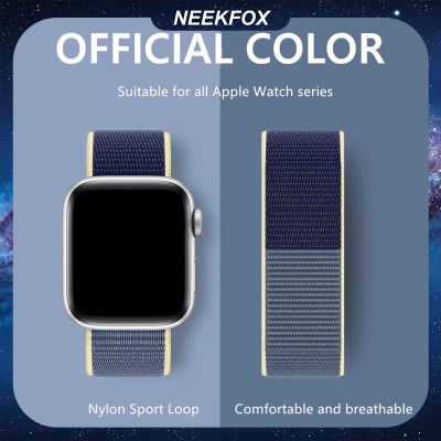 NEEKFOX ชุดห่วงไนลอนสายนาฬิกาข้อมือ Apple Watch,สำหรับ Ultra/8/7/SE/6/5/4/3/2/1สำหรับ Apple Watch สายสำหรับ38Mm/40Mm/42Mm/44Mm/41Mm/45Mm/49Mm กีฬาระบายอากาศสายนาฬิกาแอปเปิ้ลกีฬานุ่มสายสำรองสีใหม่ล่าสุดสายสายนาฬิกานาฬิกาไนลอน