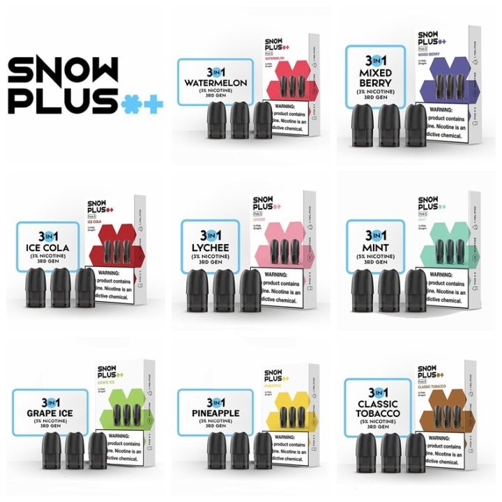 VAPER Snowplus pods 3in1 flavor E-liquid juice GEN 3 Pods Vape 100 ...