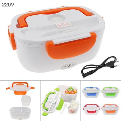 Portable 12V 1.5L Split-type Portable Food Warmer Heating Keeping Electric Lunch Box with Spoon 12V Charging Line for Car