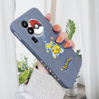 เคส PMP สำหรับ OPPO Reno10 Pro + 5G การ์ตูน Pokemon Pikachu เคสโทรศัพท์ดีไซน์ด้านข้างรูปแบบขอบสี่เหลี่ยมของเหลวปลอกซิลิโคนคลุมทั้งหมดเคสกล้อง