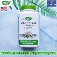 วาเลอเรี่ยน Valerian Root 530 mg 180 Vegetarian Capsules - Natures Way