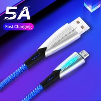 FVDGBDF 1เมตรค่ะ พร้อมไฟ สายข้อมูล microUSB สายชาร์จไฟ ไมโครยูเอสบี หัวเดียว สาย USB LED ขนาดเล็ก สายชาร์จข้อมูล สายชาร์จไมโครยูเอสบี สายดาต้า