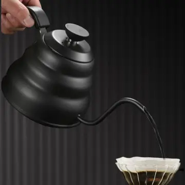 Coffee Drip Kettle Thermometer Thin Mouth Gooseneck Cloud Kettle Stainless  Steel Hand-Brewed Pour Over Tea Pot 1L/1.2L