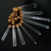 【CW】✘  Dia 12mm To 25mm Length 60mm 180mm Rigid Plastic Test Tube With Stopper Round Bottom School Laboratory