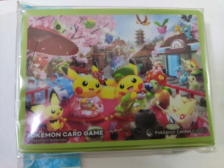 pokemon-japan-sleeve-ลายพิเศษฉลองเปิด-pokemon-center-สาขา-kyoto-hannari-tea-party-pretend-2019-ลิขสิทธิ์แท้-pok-mon-center-สลีฟ-ซองการ์ด-ซองใส่การ์ด-sleeve