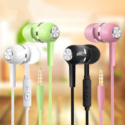 Macaron Color 3.5mm Wire Control Headset High-quality Stereo Wired Earphones With Mic
