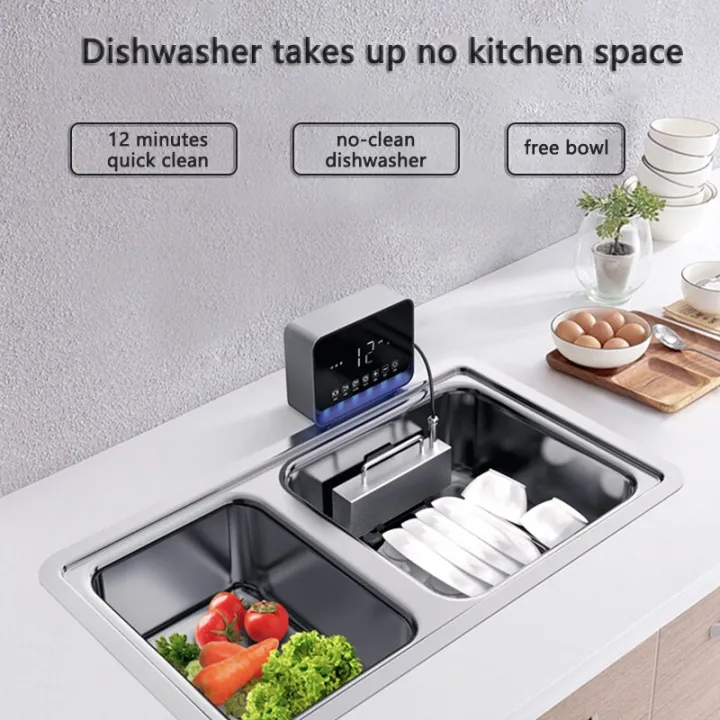 220V Compact/Portable Dish Washer Sink Ultrasonic Dishwasher Home