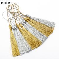 【YF】◘✺✶  REGELIN Gold/Silver Color Silk Tassel Cord Rayon Thread Tassels Charms 20pcs 80mm Jewelry Making Findings Materials