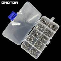 ﹊☬ GHOTDA 100pcs/ Box Fishing Connector Snap American swivel enhanced pin Hook Lure Accessories Pesca 5Size 20pcs Each Size