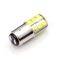 (Premium car)1x P21/5W LED 1157 Bay15d S25 12SMD 12V 130lm ซิลิกาเจลออโต้คาร์รถจักรยานยนต์ไฟเบรคหยุดที่จอดรถ DRL โคมไฟสีแดงสีขาวสีเหลือง