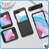 RJQFNG พีซีทีพียู สำหรับ Z flip 5 Case บานพับแบบบานพับ ป้องกันการกระแทก ตัวป้องกันโทรศัพท์มือถือ ของใหม่ ชุดเกราะป้องกัน ฝาปิดโทรศัพท์ สำหรับ Samsung Galaxy Z Flip5 โทรศัพท์สำหรับโทรศัพท์