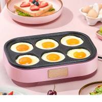 กระทะทอดไข่ดาวไฟฟ้า3 in1 กระทะทำแพนเค้ก เคลือบ NON-STICK 6หลุมHousehold Egg Burger Machine