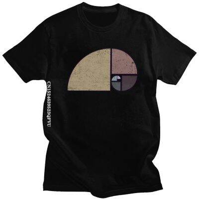 Golden Ratio Tshirts Distressed Geometric Fibonacci Spiral Tee Tops Men Women Men Geometry Math Earth Tones Abstract T-Shirt