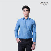 ARROW WRINKLE FREE SHIRT - สวมใส่สบาย ดูแลรักษาง่าย- เสื้อเชิ้ตแขนยาวสีฟ้าเข้ม ทรงCOMFORT FIT รหัส MACC780-NV