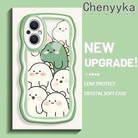 Chenyyka เคสสำหรับ OPPO A96 Reno 7Z 5G Reno7 Z Reno7 Lite Reno8 Lite F21 Pro 5G เคสลายการ์ตูนไดโนเสาร์น่ารักใหม่มาการอนคลื่นขอบกันกระแทกแบบใสนิ่มเคสมือถือโปร่งใสลายกล้องถ่ายรูปความคิดสร้างสรรค์ซิลิกาเจลฝาครอบป้องกัน