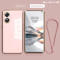 สำหรับ OPPO A17เปลือกโทรศัพท์มือถือไฟฟ้าตรงขอบบางเฉียบฝาครอบป้องกันกันกระแทก TPU หรูหรารวมทุกอย่างซิลิโคนอ่อนนุ่มกรณีโทรศัพท์มือถือ