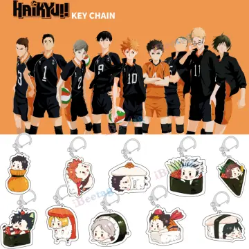 Cute Anime Haikyuu!! Keychain Cartoon Volleyball Boy Figure Key Chain Ring  For Men Accessories Bag Pendant Acrylic Keyring Gifts