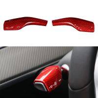 Real Carbon Fiber Shift Knob Cover For Tesla Model 3 Model Y Steering Wheel Shift Protection Remodel Cover Decor Sticker