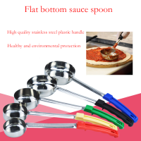 Pizza Sauce Ladle Cooking Tableware Measuring Soup Spoon Sauce Spoon With Long Rubber Handle Stainless Steel