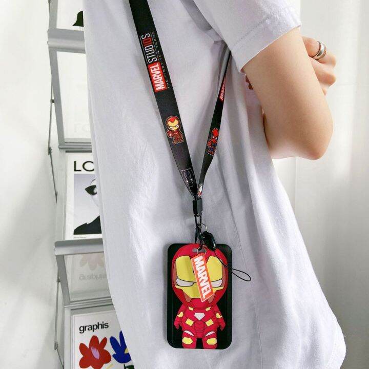 pingchuishop-สาวๆมิกกี้เครดิตไอดีการ์ดฮีโร่แบบพกพามีสายคล้องบัตรธนบัตรที่ใส่บัตรการ์ตูนเคสบัตร-sampul-kartu-รถบัส