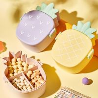 ●卐✾ Pineapple Shaped Lunch Box With Compartments Lunch Food Container With Lids Portable Bento Box For Kids School