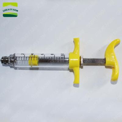 10ml yellow plastic steel colored syringe reusable dose 10ml large plastic syringe