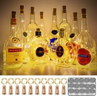 10PCS Wine Bottle Cork Lights String 20 LED Fairy Party Wedding Christmas Halloween Decoration Bar With LR44 Battery