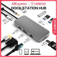 CERASTES USB C HUB Dock Station HUB USB 3.0 Type C ถึง HDMI USB Splitter Adapter สำหรับ Pro Air แล็ปท็อป PC