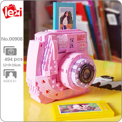 เหล่านี้00908ดิจิตอลกล้องโพลารอยด์ทันทีกระต่ายสีชมพูเครื่องภาพรุ่นมินิบล็อกอิฐอาคารของเล่นสำหรับเด็ก No.