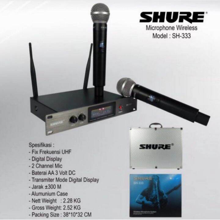 Mic Wireless Shure SH 333 Handheld Original SH333 Terbaik Lazada