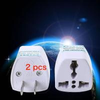 Universal Travel AC Wall Power Adapter UK Plug to US Plug Socket 2pcs
