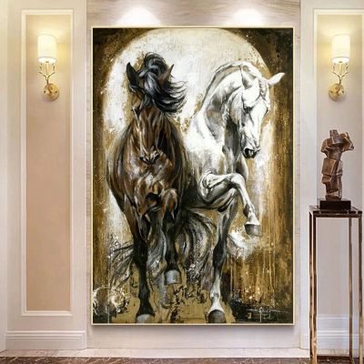 บทคัดย่อ Horse Wall Art ภาพวาดผ้าใบโปสเตอร์และภาพพิมพ์สำหรับห้องนั่งเล่นตกแต่งบ้าน
