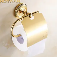 . Golden Finish  Solid Brass Toilet Paper Holder Classic Bathroom Accessoreis Toilet Tissue Roll Paper Holder 12292G Toilet Roll Holders