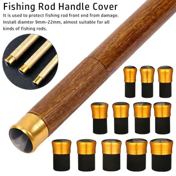Fishing Rod Handle Protective Case Silicagel Non-slip Lure Rod Bottom  Protector Random Color Front Back Block Fix Ring Tackle