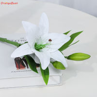 3 Head Artificial Fake Flowers Lily Bouquet Home Living Room Decoration Artificial Flower Bouquet