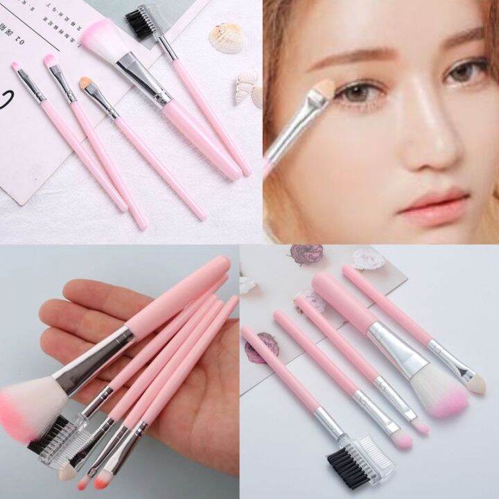 พร้อมส่ง-เซ็ตแปรงแต่งหน้า5ชิ้น-พร้อมถุง-แปรงไฮไลท์แปรงอายแชโดว์แปรงปัดแก้ม-เเปรงเเต่งหน้า-อุปกรณ์แต่งหน้า