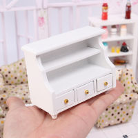 97*24*67mm Dollhouse Mini Cabinet Model Kitchen Dining Display Shelf White Doll House Decoration Miniature Kitchen Accessories