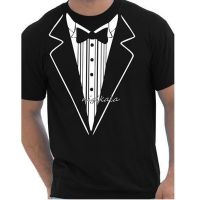 Tuxedo ชุดแฟนซีตลกบุรุษเสื้อยืดออกแบบฤดูร้อนแขนสั้น o- คอด้านบน